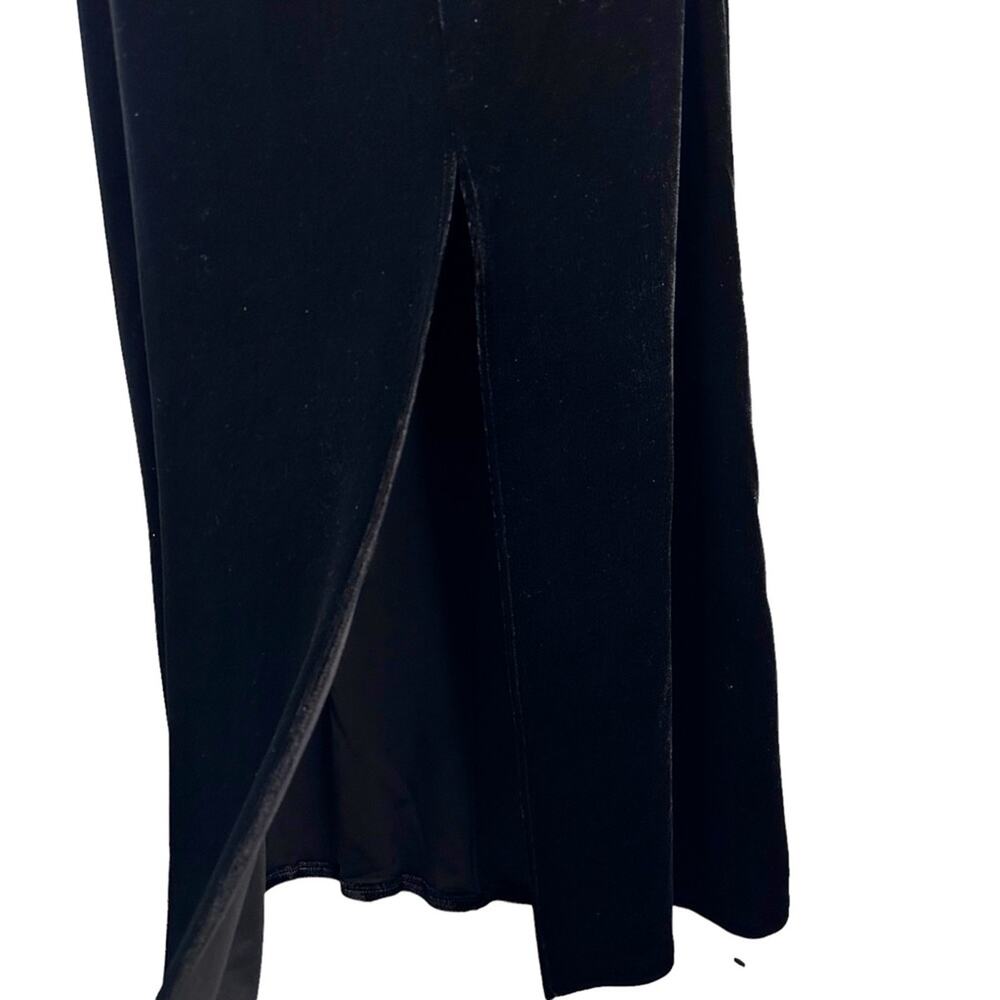 Reformation Black Velvet Halter Dress-  Sz L - Picture 10 of 16